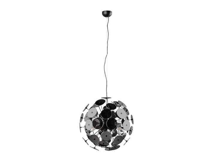 Trio Leuchten suspension Discalgo\, métal noir mat\, verre chromé vaporisé\, sauf 6x E14