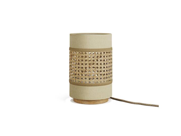 Vicco Tischlampe Morten Creme 17.5 x 26.5 cm, Holz, Rund, E27, 17.5x26.5x17.5 cm, Lampen & Leuchten, Innenbeleuchtung, Tischlampen