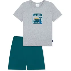 Schiesser Kurzer Kinder-Pyjama - Jungen - Gr. 98 - grau