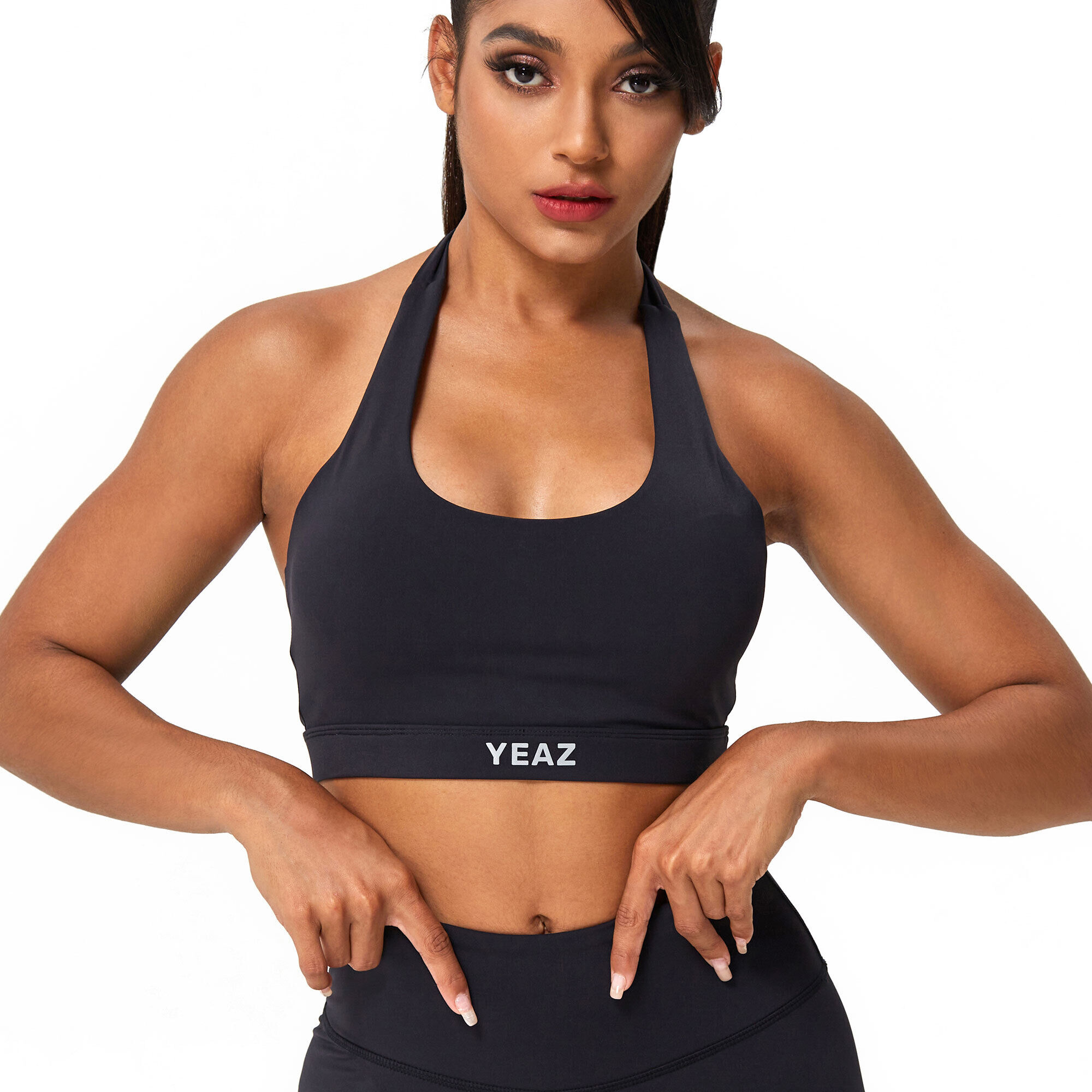Sporttop YEAZ "Top MISSION", Kinder, Gr. XS, schwarz, Obermaterial: 87% Nylon NY. 13% Elasthan EL., Tops Sporttop