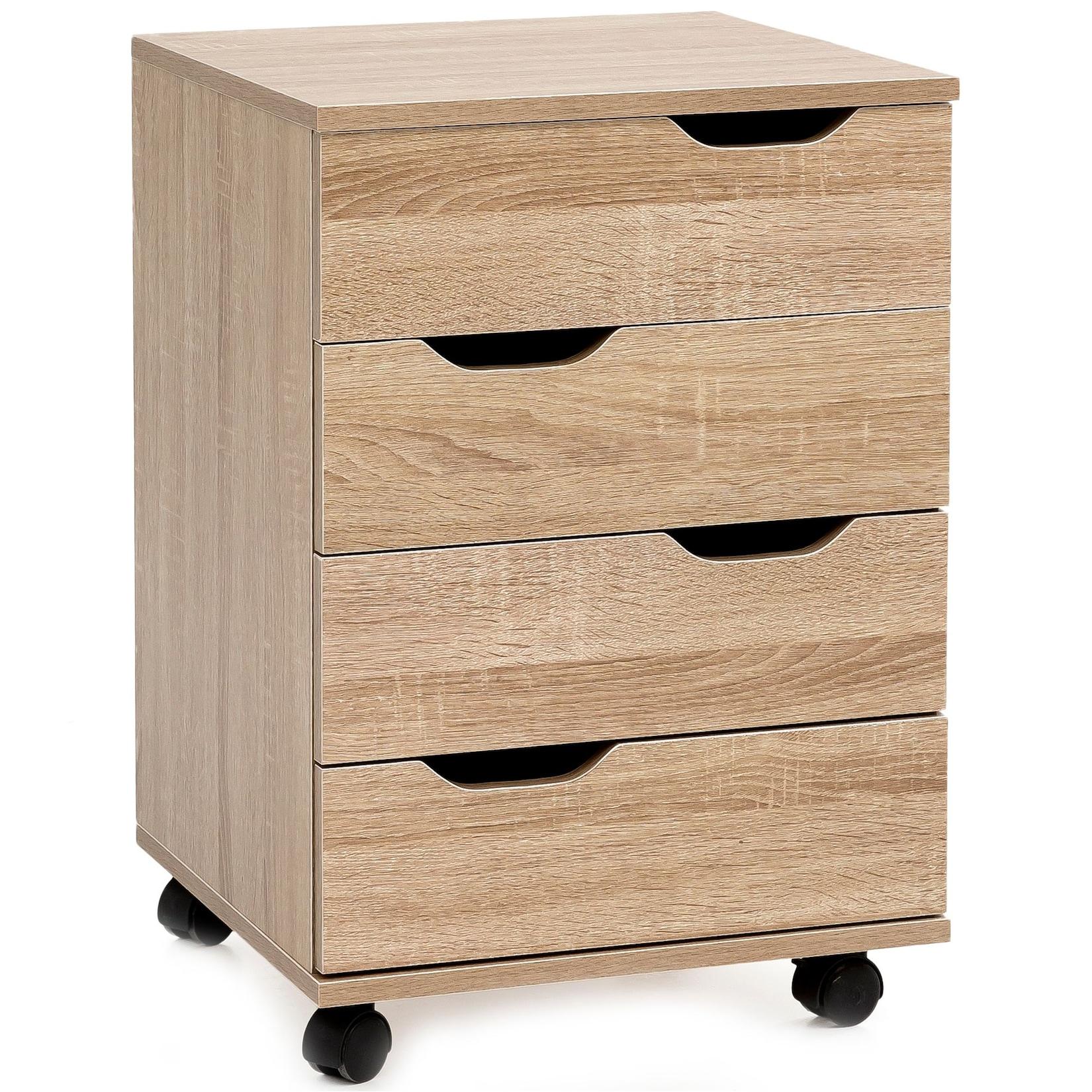 KADIMA DESIGN Stylischer Rollcontainer mit 4 Schubladen und Rollen, Modernes Design für Büroambiente