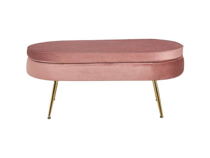 Hocker Khloe Rose, Gold Samt, Metall B 99 H 40 cm - Hocker
