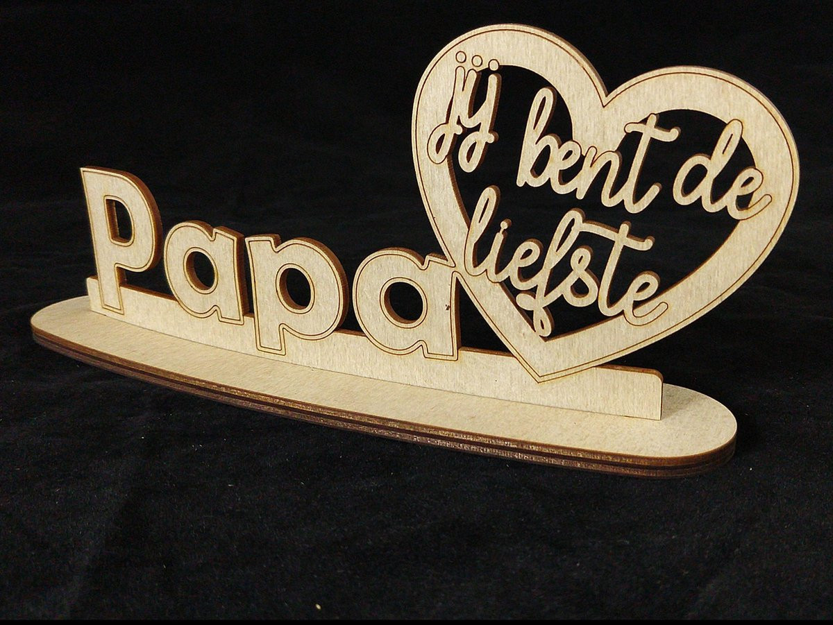 Tekstbord op voetstuk Papa jij bent de liefste - Vaderdag cadeau