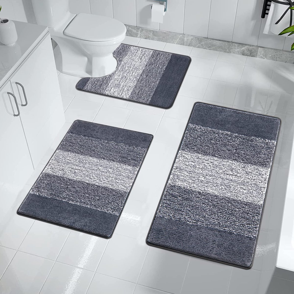 Unyqoos Luxe Badkamermat Set met Superzachte Microvezel en Antislip Functie
