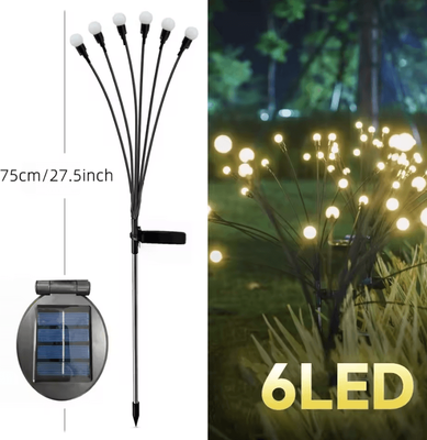 Inspire Curations Solar Firefly Garden Lights Swaying Waterproof Outdoor LED Decor 6 Led Warm 1pcs