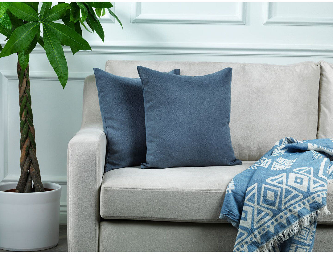 Lilijan Home & Curtain Indoor / Outdoor Rectangular Lumbar Pillow Cover - 1 Pc Blue 55 x 55cm