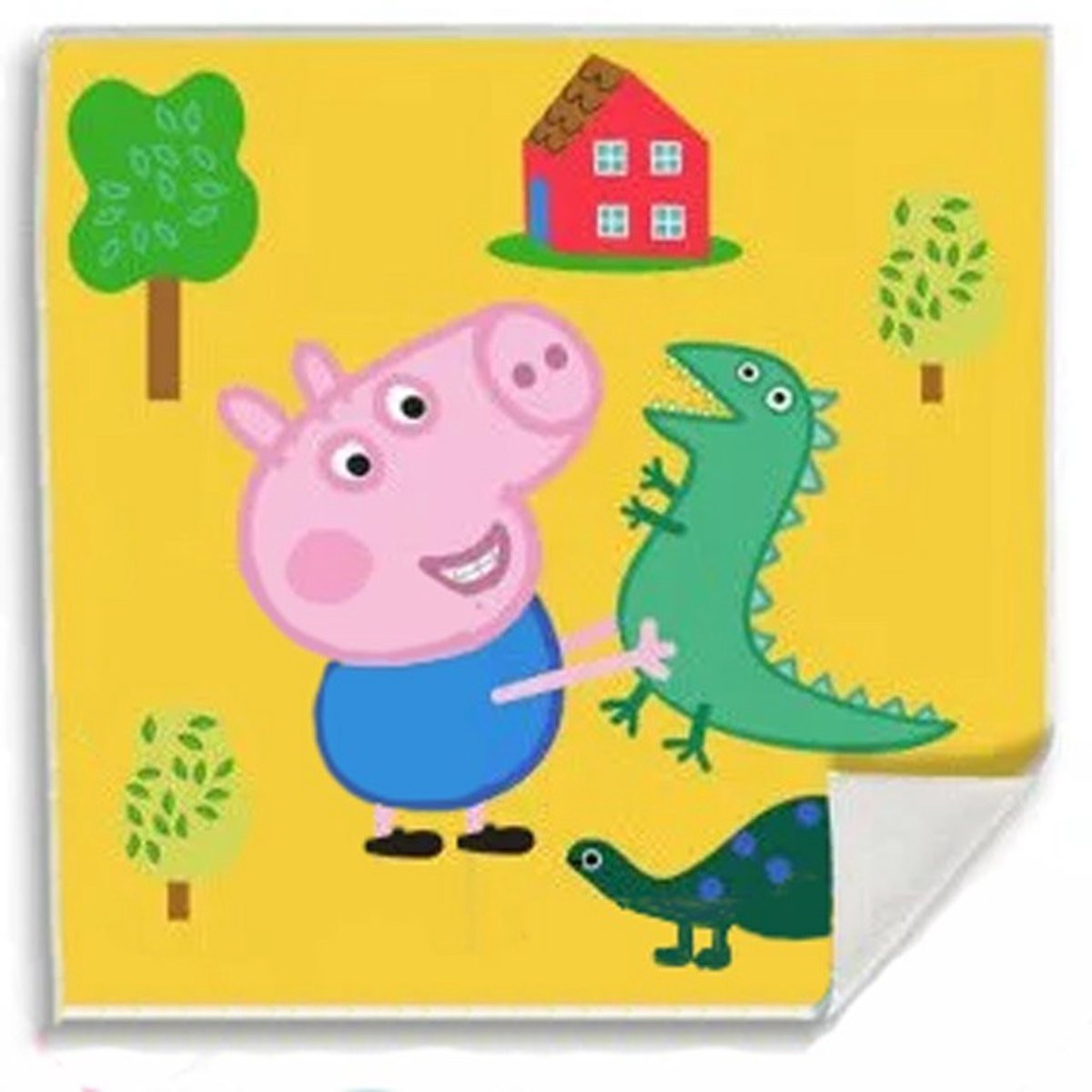 Peppa Pig Dino Magische Handdoek en Gezichtshanddoek, 30 x 30 cm