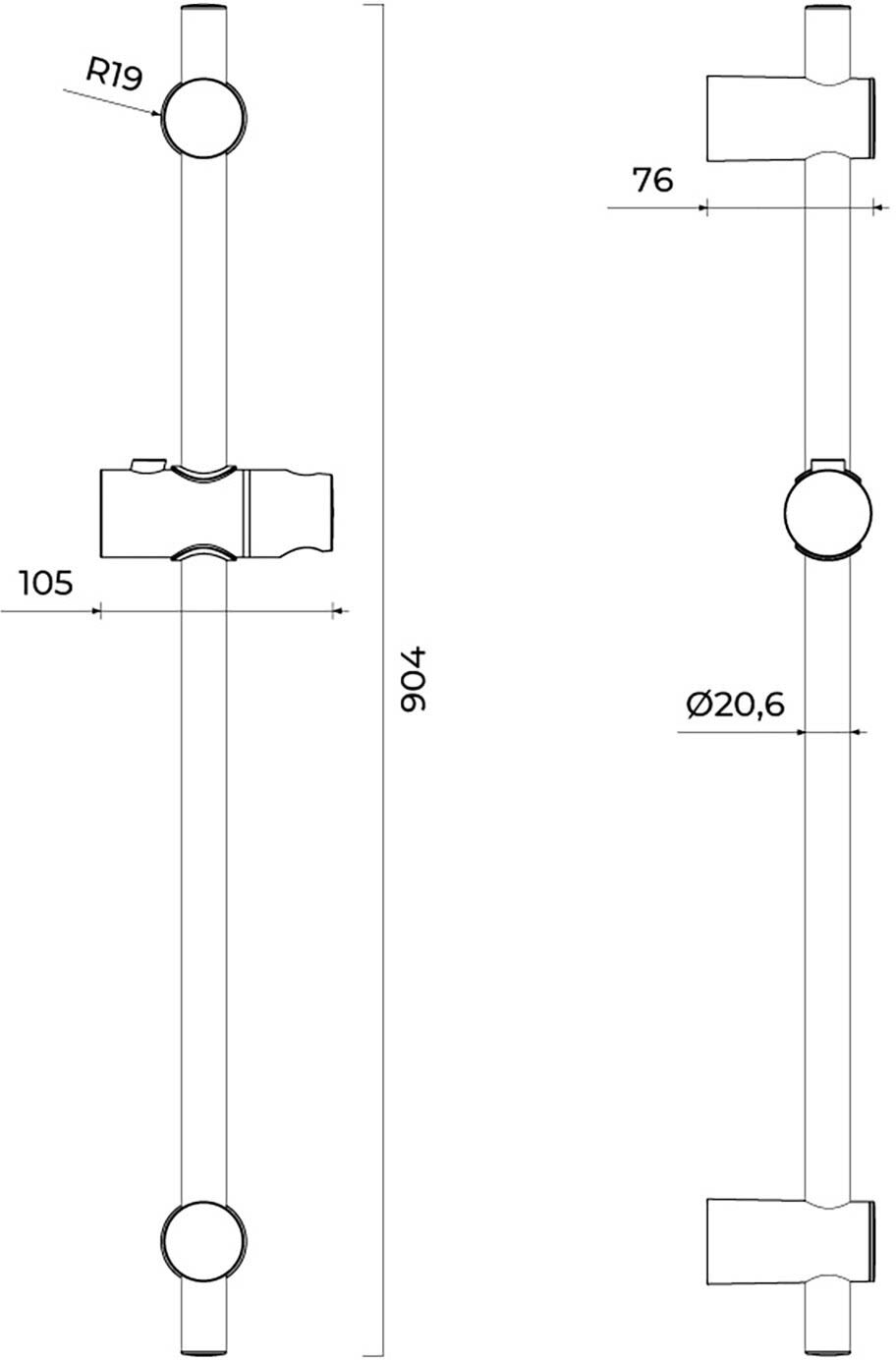 OLTENS Alling Brausestange 90 cm