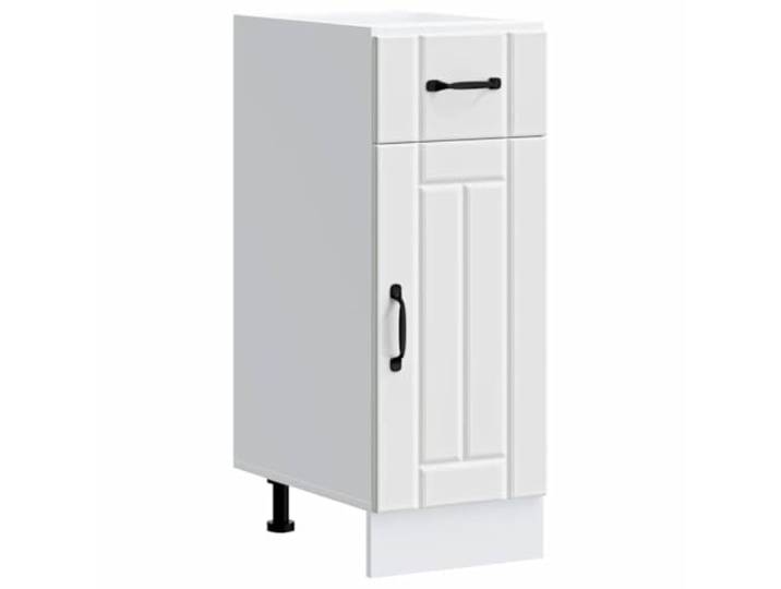 fsahslih Küchenunterschrank Lucca 30cm Weiß Holzwerkstoff Schmaler Beistellschrank für Küche und Vorratsraum mit Schublade und Tür für kompakten Stauraum auf kleinem Raum.