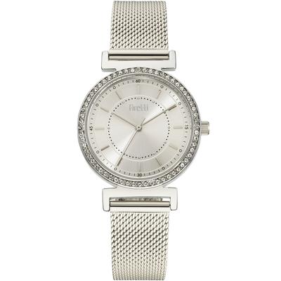Quarzuhr FIRETTI "Elegance", silber (silberfarben, silberfarben), Armbanduhren, Damen, Quarzuhr, Armbanduhr, Damenuhr, Edelstahlarmband, analog, Swarovski-Kristalle
