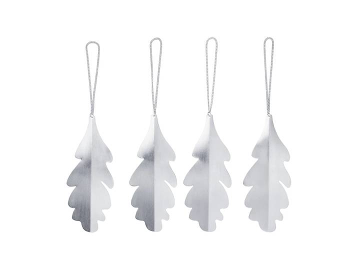 Ferm Living Décorations suspendues Oak leaf 13,5 cm, 4 pièces Argent