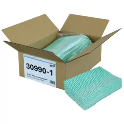 Grüne Welle, Universaltücher mit Textilcharakter, grün-weiß, 55 % Viskose, 45 % Polyester, ca. 50x38 cm, 50 Tücher