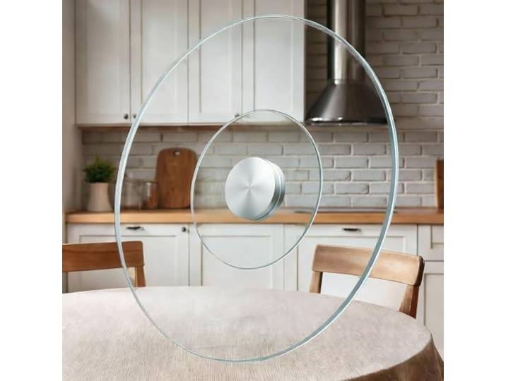 YCBTPS Große Servierplatte Tisch-Drehteller Aus Glas, Runde Lazy Susan Für Esstisch, Drehbares Tablett Tischplatte Drehtablett Tafelaufsatz Für Restaurants(60cm/24in)