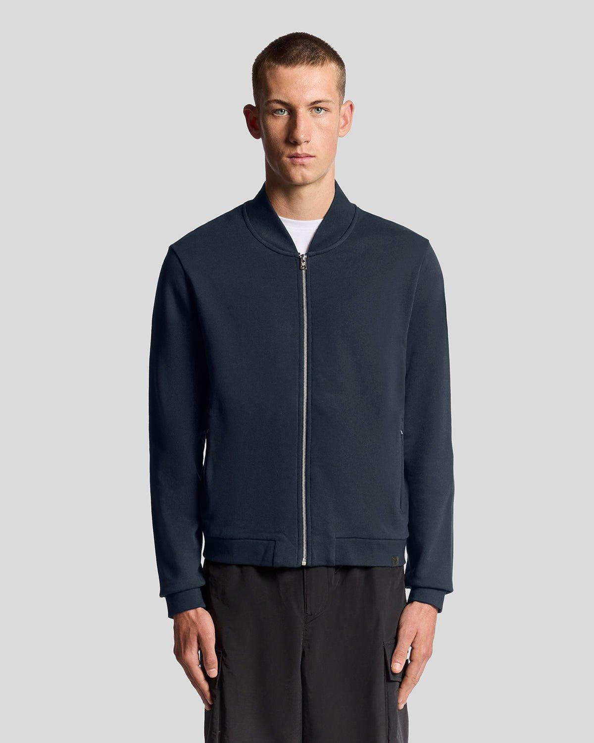 Lyle & Scott Halb-Raglan-Ärmel Jersey Bomber - Marineblau