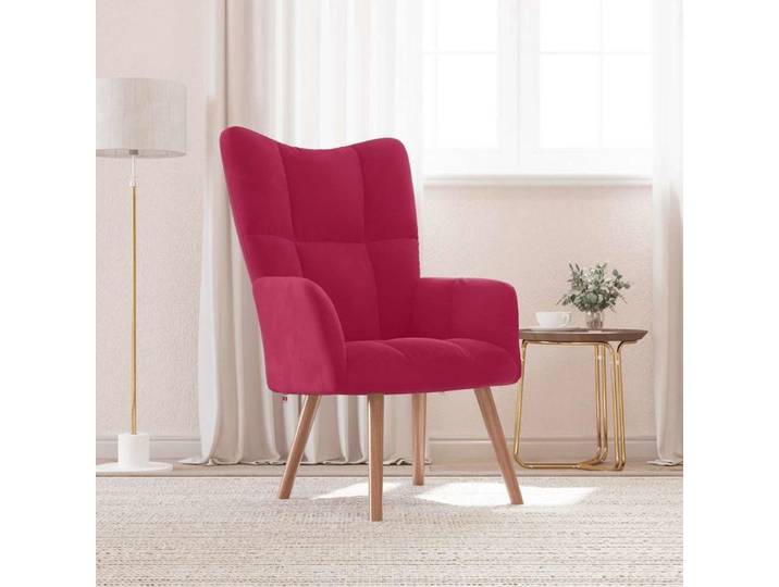 Fauteuil de relaxation rouge bordeaux en velours, fauteuil inclinable en velours moelleux, fauteuil rembourré moderne pour salon