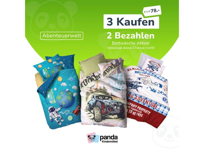 Bettwäsche 3 für 2 Set Abenteuerwelt