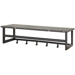 KAWOLA Garderobe SESTA Kunststoff Keramikoptik Hutablage 6 Haken grau