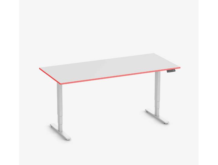 FOKUS Gamingschreibtisch Weiß 180x80 Rechteck Fire Red