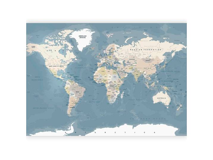 Fototapete Vintage World Map Pastellblau