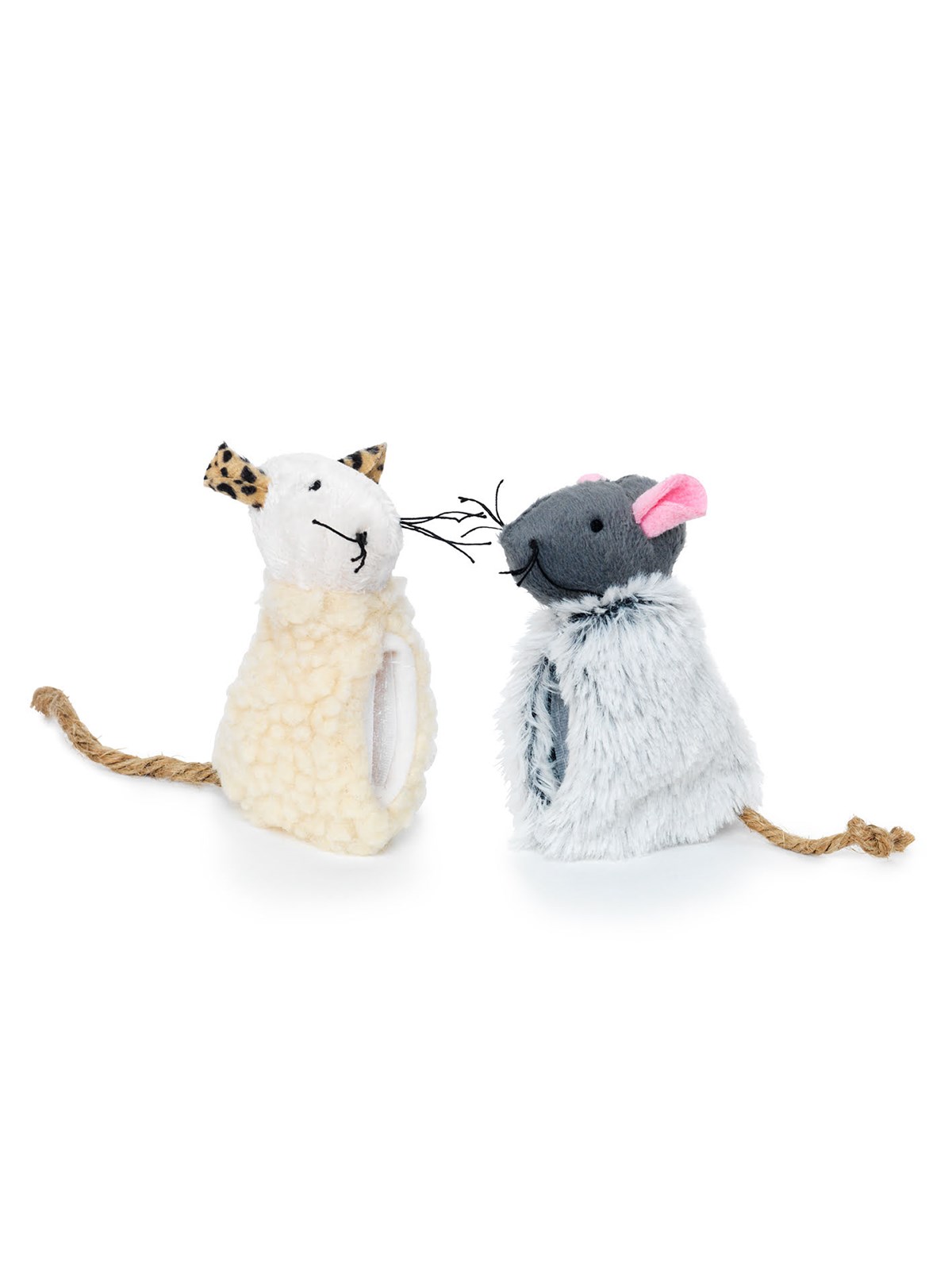 Dogman Katzenspielzeug Mäuse mit Seilschwanz (2er-Pack) 10cm