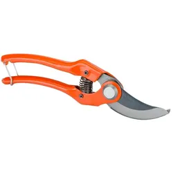 Irimo, Gartenschere, 15-mm-Bypass-Rebschere mit Griff aus gestanztem/gepresstem Stahl und abgewinkeltem Schneidekopf, 18