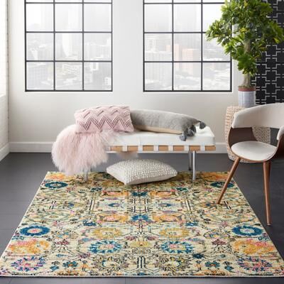 Nourison Passion Boho French Country Floral Area Rug.