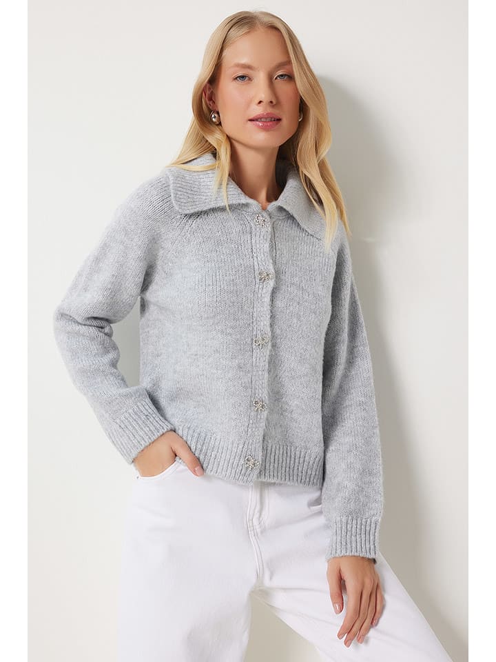 Happiness Istanbul Cardigan in Grau - onesize