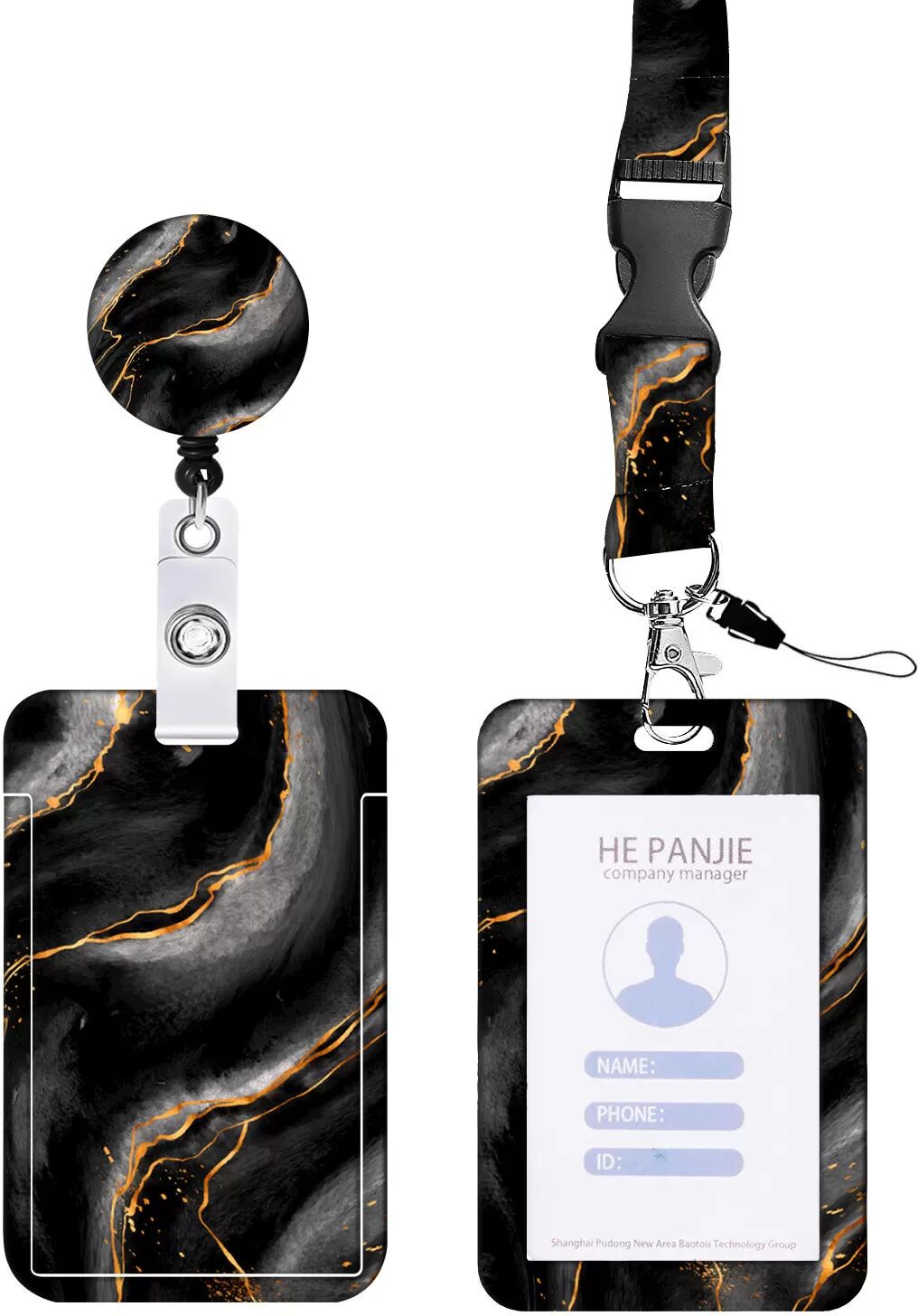 INF Porte-carte d'identité paresseux avec enrouleur de badge rétractable Model A