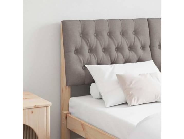 Gepolstertes Kopfteil Dunkelgrau 150 cm aus massivem Kiefernholz, modernes Design mit rechteckiger Form und minimalistischem Stil, gepolstert mit fleckfestem Gewebe,