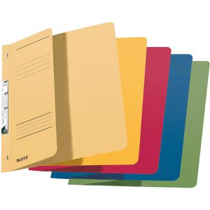 Leitz Einhakhefter 3744-30-99, A4, farbig sortiert, kaufmännische Heftung, halber Vorderdeckel, 5 Stück