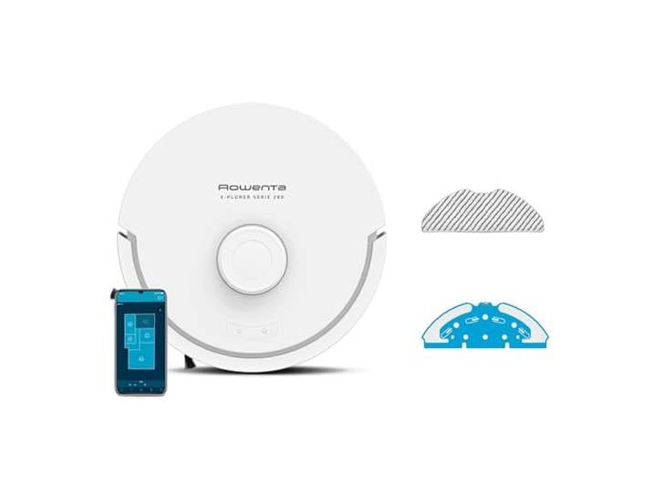 Rowenta - X-Plorer Série 280 Aspirateur Robot Laveur RR88H7E0 Nettoyage puissant 8000 Pa - Technologie anti-emmêlement pour poils d'animaux - Navigation laser 360 et lavage intelligent