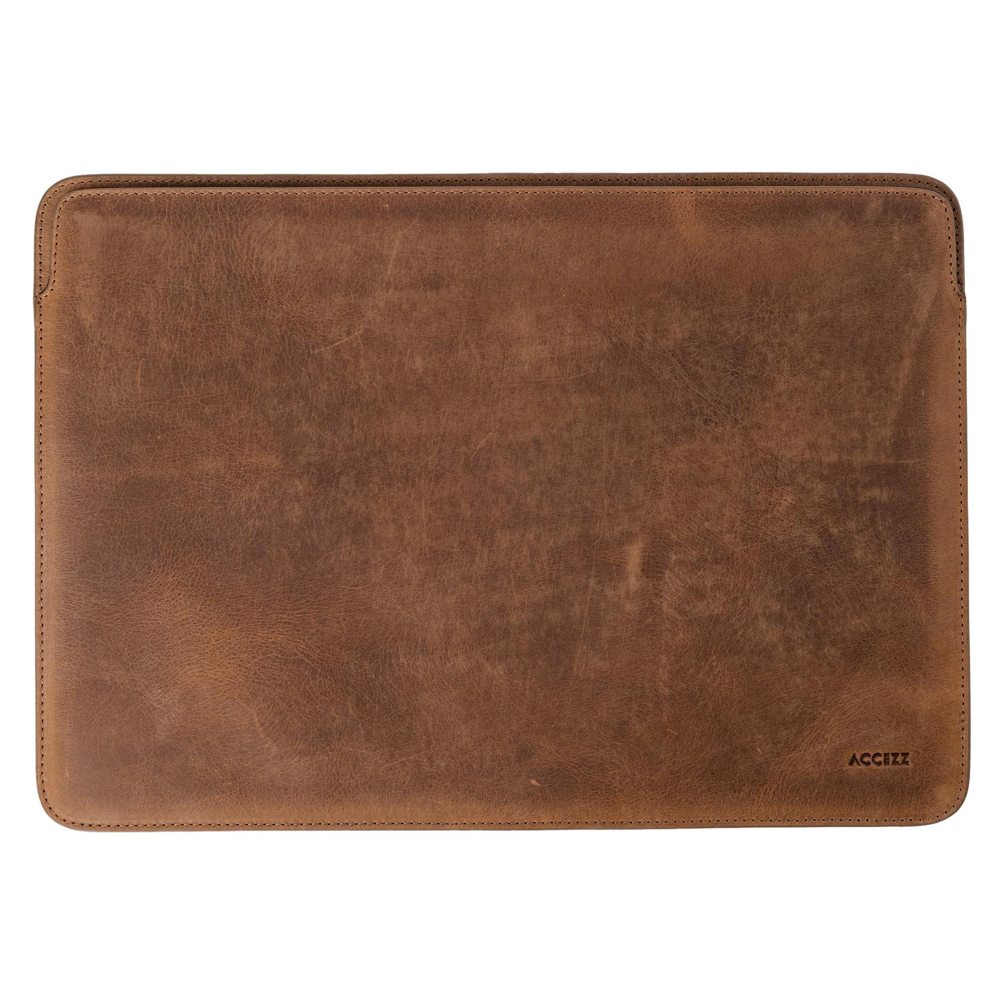Accezz Leather Laptop hoes MacBook 14 inch - Laptopsleeve - Cognac (14", Apple) (SH00075208)