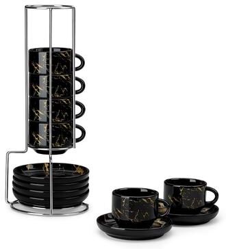 MALACASA Stackable 6-Piece Porcelain Espresso Cup Set for Coffee & Tea