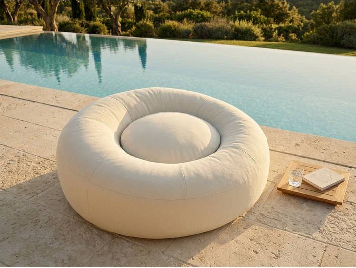 Pouf extérieur avec bâche de protection ELOANE