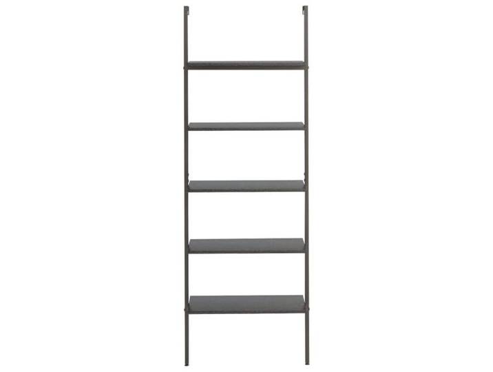 Bibliothèque - Noir - Étagère inclinée à 5 niveaux - pour salon - Noir 64x35x185 cm B4749