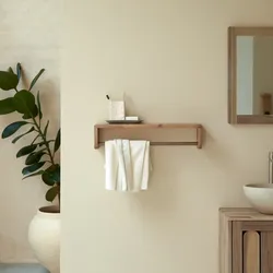 Handtuchhalter aus massivem Akazienholz für das Badezimmer Lila 60