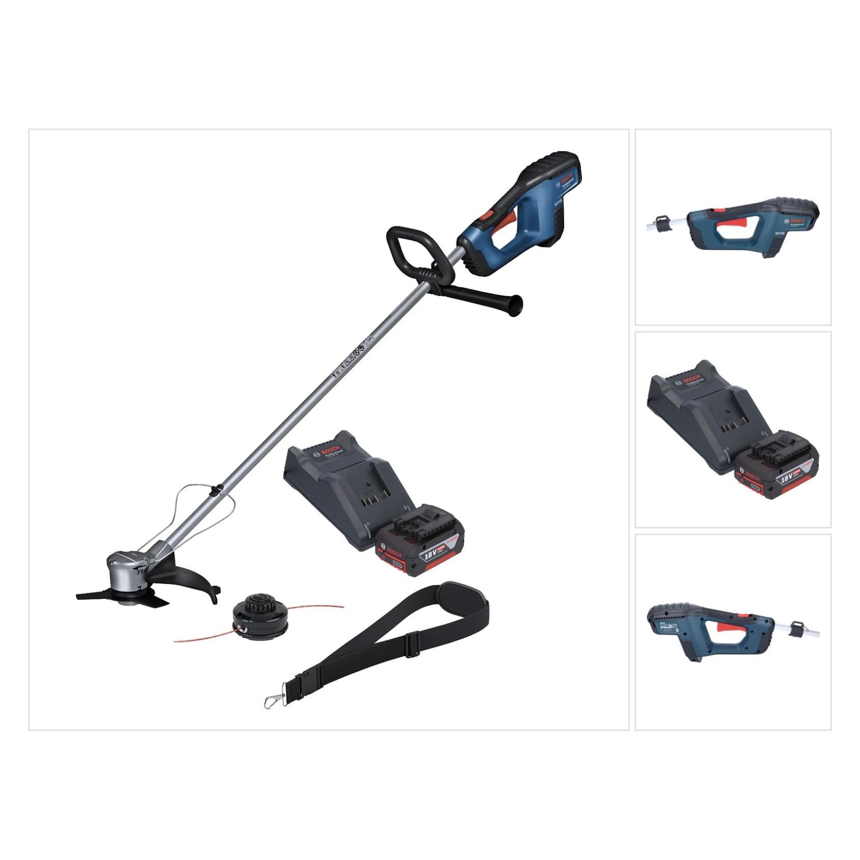 Bosch Professional GFR 18V-23 Professional Akku Freischneider 18 V 230 mm Brushless + 1x Akku 4,0 Ah + Ladegerä (Trimmfaden) (06008D1000)