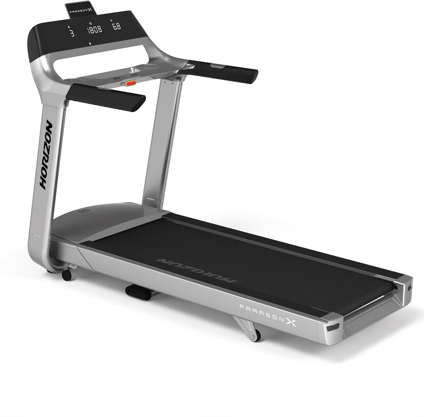 Laufband HORIZON FITNESS "Paragon X", silber (silberfarben), Laufbänder, Kinder, ohne Unterlegmatte, Laufband, B:97cm H:147cm L:206cm