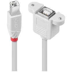 LINDY USB-Kabel USB 2.0 USB-B Stecker, USB-B Buchse 1.00 m Grau für Leerrohr-Montage, mit Knickschutztülle, doppelt geschirmt 31801