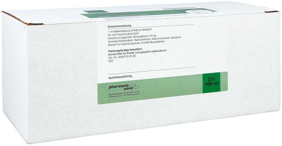 Procain Pharmarissano 2% Maxi iniecto -lsg.fla.100 Ml