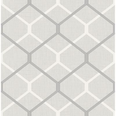 Seabrook Designs Milton Double Hexagon Unpasted Wallpaper