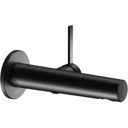 Keuco Ixmo Waschtisch-Einhebelmischer 59516370101 Ausladung 165 mm, schwarz matt, Wandmontage, runde Rosette