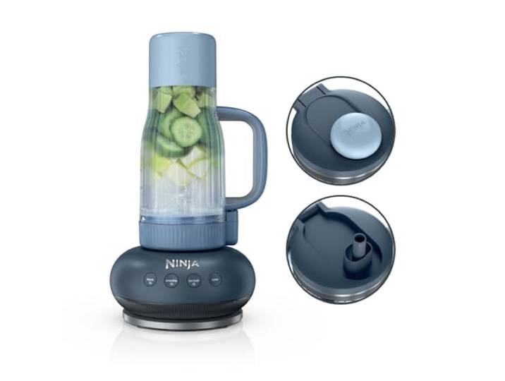Ninja BlendBoss Mixer mit tragbarem Becher, 3 Auto-Modi, Cyberspace Abnehmbarer Reisebecher, voreingestellte Automatikprogramme - DB351EUCY