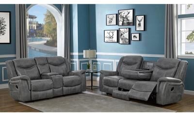 Coaster Conrad Upholstered Padded Arm Motion Sofa Set Grey