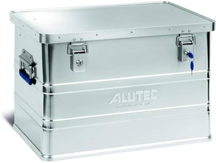 ALUTEC Boîte en aluminium Classic 68 (Contenance de 68 litres\, Dimensions internes (LxlxH) 550 X 350 X 355 mm / Dimensions externes (LxlxH) 575 X 385 X 375 mm) 11068