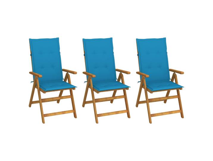 vidaXL Klappstühle 3 Stk. mit Auflagen Massivholz Akazie