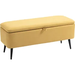 TRUHENBANK mit Stauraum Leinenoptik 101x38,5x44,5 cm