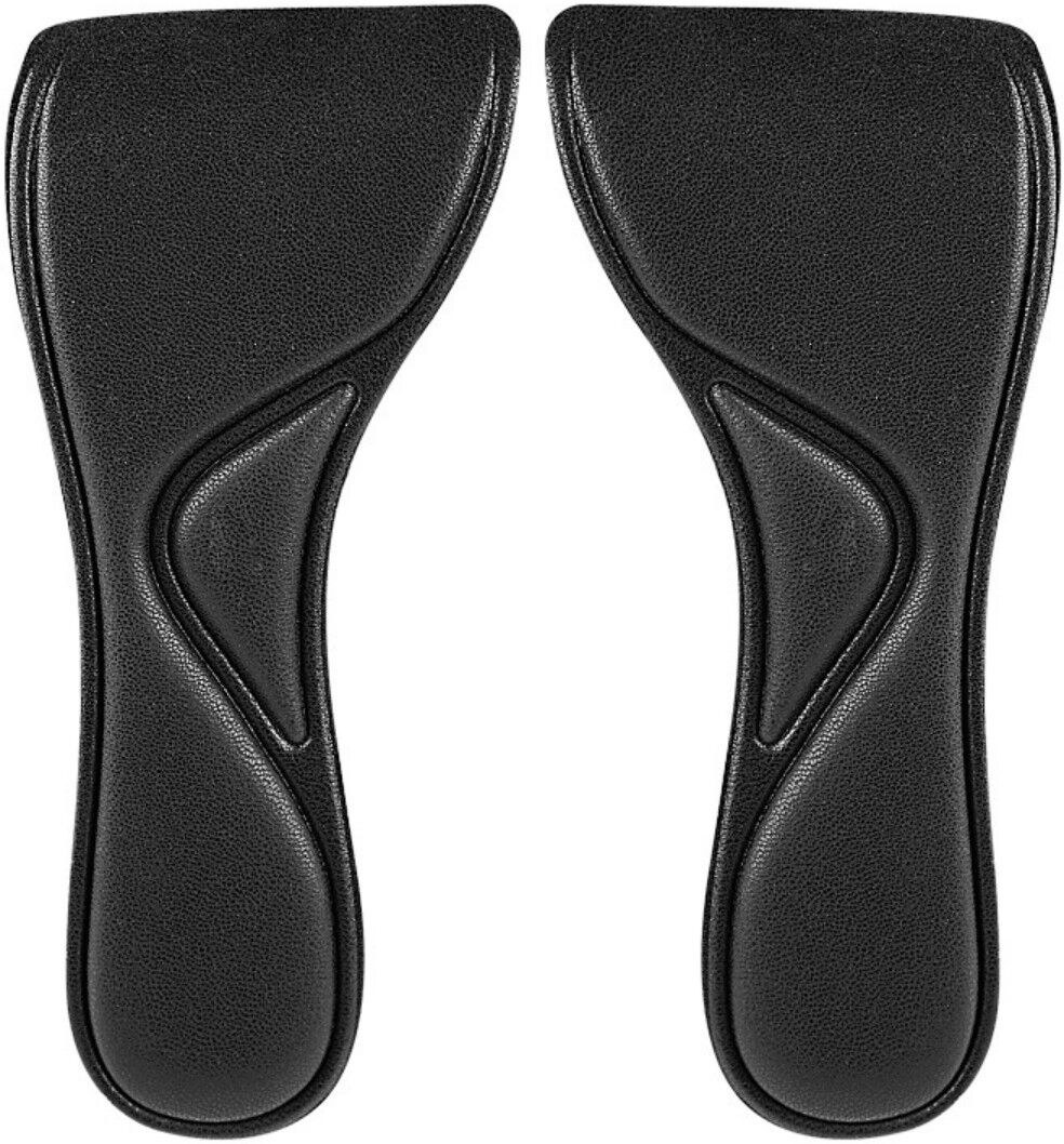 INF 3/4 Fußgewölbestütz-Einlegesohlen für High Heels und Sandalen - PU-Leder Polster mit selbstklebender rutschfester Rückseite M Schwarz