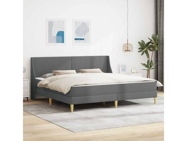 KTHLBRH Bettgestell mit Matratze mit Kopfteil 100% Polyester 100% Polyester Stoff, Taschenfederkernmatratze, Sperrholzrahmen, Stauraum unter dem Bett, abnehmbarer Bezug