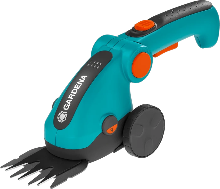GARDENA Akku-Grasschere ComfortCut Li - Set mit Teleskopstiel und Rädern